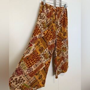 Christian Siriano Multicolor Patchwork Wide-Leg Pants - Medium